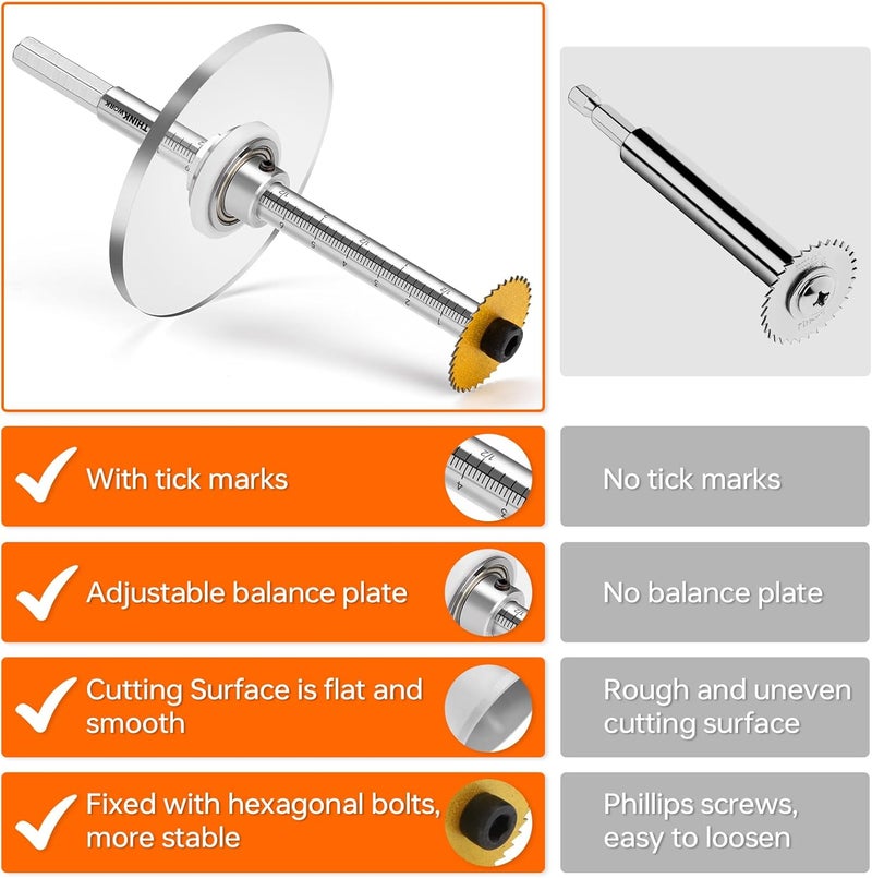 THINKWORK Inside Pipe Cutter for PVC Pipe, Cutter Tool Set with Scale Adjustable Depth Gauge, 5PCS Saw Blades and Hex Shank, Internal Plastic ABS Pipe Cutter Set - Image 5